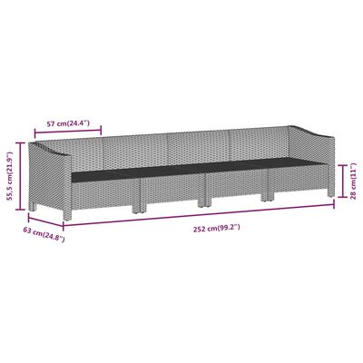 vidaXL Set de muebles de jardín 8 pzas y cojines ratán sintético gris