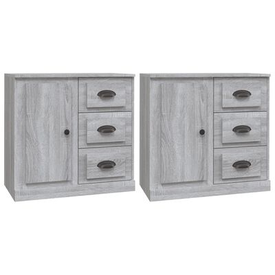 vidaXL Aparadores 2 piezas madera contrachapada gris Sonoma