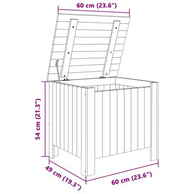 vidaXL Caja de almacenaje con tapa RANA madera maciza pino 60x49x54 cm