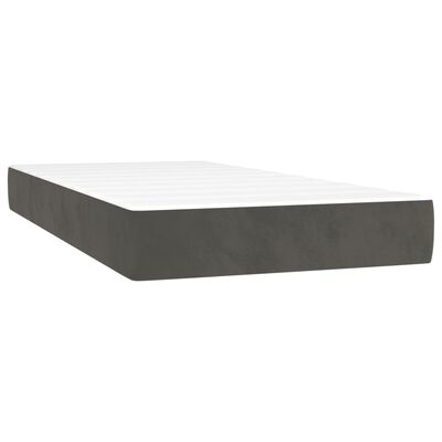 vidaXL Cama box spring con colchón terciopelo gris oscuro 200x200 cm