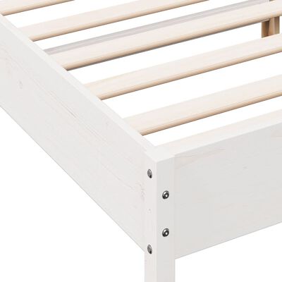 vidaXL Estructura de cama sin colchón madera de pino blanco 135x190 cm