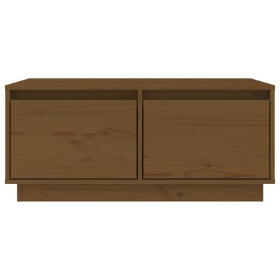 vidaXL Mesa de centro madera maciza de pino marrón miel 80x50x35 cm