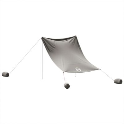 vidaXL Toldo de playa con anclas de arena gris 214x236 cm