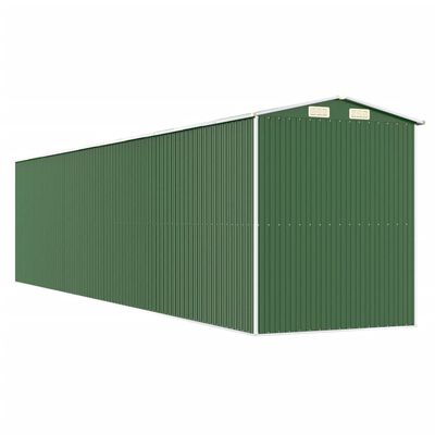 vidaXL Cobertizo de jardín acero galvanizado verde 192x855x223 cm