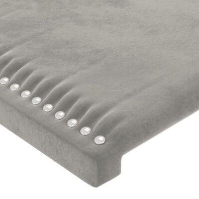 vidaXL Estructura de cama con cabecero terciopelo gris claro 180x200cm