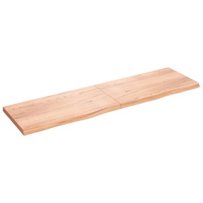 vidaXL Tablero mesa madera roble tratada marrón claro 220x60x(2-6) cm