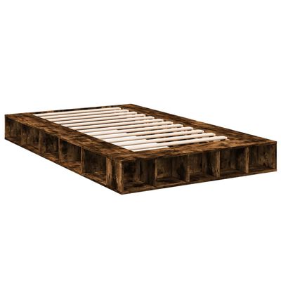 vidaXL Estructura de cama madera de ingeniería roble ahumado 120x200cm