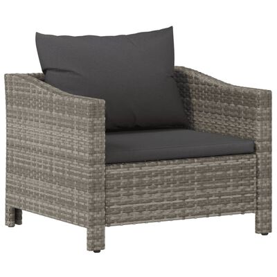 vidaXL Set de muebles de jardín 8 pzas y cojines ratán sintético gris