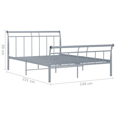 vidaXL Estructura de cama sin colchón metal gris 140x200 cm