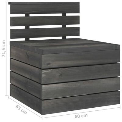 vidaXL Muebles palets de jardín 8 pzas madera maciza pino gris oscuro