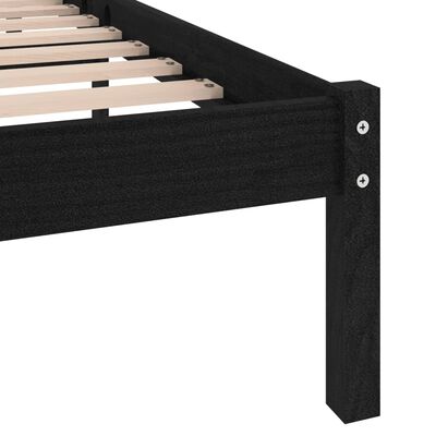 vidaXL Estructura de cama de madera maciza de pino negro 160x200 cm