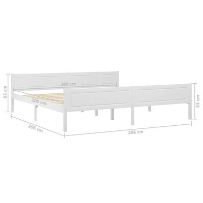 vidaXL Estructura de cama sin colchón madera de pino blanco 200x200 cm