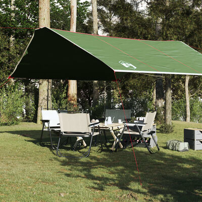 vidaXL Lona de camping impermeable verde 420x440 cm