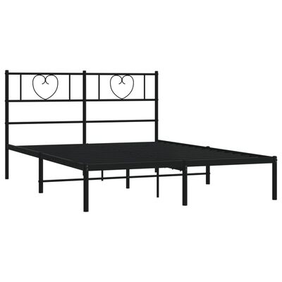 vidaXL Estructura cama sin colchón con cabecero metal negro 140x200 cm