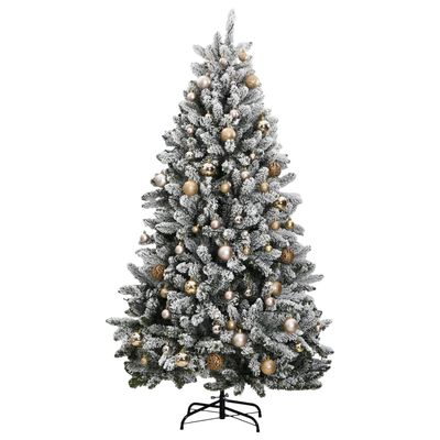 vidaXL Árbol de Navidad artificial con bisagras 300 LED y bolas 180 cm