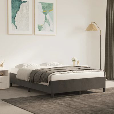 vidaXL Estructura de cama sin colchón terciopelo gris oscuro 140x190cm