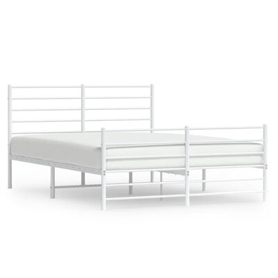 vidaXL Estructura cama sin colchón con estribo metal blanco 120x200 cm