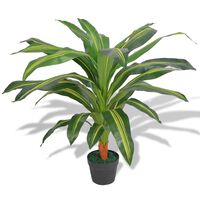 vidaXL Planta de drácena artificial con maceta 90 cm verde