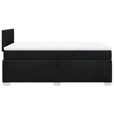 vidaXL Cama box spring con colchón tela negro 120x200 cm