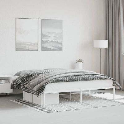 vidaXL Estructura de cama de metal blanco 180x200 cm