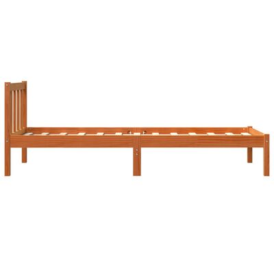 vidaXL Estructura de cama sin colchón madera maciza marrón 75x190 cm