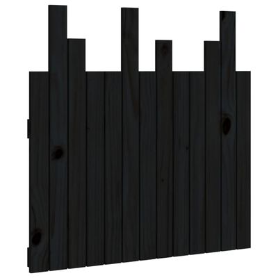 vidaXL Cabecero de cama pared madera maciza pino negro 82,5x3x80 cm