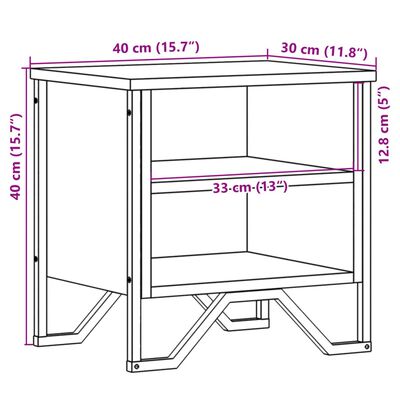 vidaXL Mesita de noche madera de ingeniería negra 40x30x40 cm