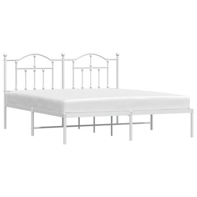 vidaXL Estructura de cama de metal con cabecero blanco 180x200 cm