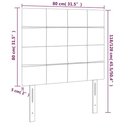 vidaXL Cabeceros 2 unidades de tela gris oscuro 80x5x78/88 cm