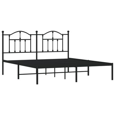 vidaXL Estructura cama sin colchón con cabecero metal negro 183x213 cm