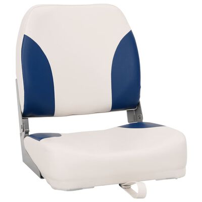 vidaXL Asientos plegables de barco 2 uds azul y blanco 41x36x48 cm