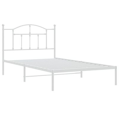 vidaXL Estructura de cama de metal con cabecero blanco 100x200 cm