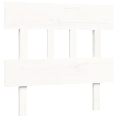 vidaXL Estructura de cama con cabecero madera maciza blanco