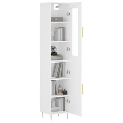 vidaXL Aparador alto madera contrachapada blanco 34,5x34x180 cm