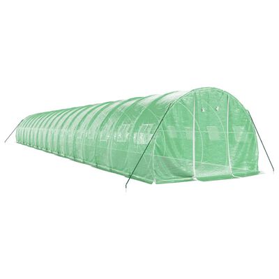 vidaXL Invernadero con estructura de acero verde 54 m² 18x3x2 m