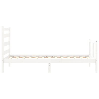 vidaXL Estructura de cama con cabecero madera maciza blanco 90x190 cm