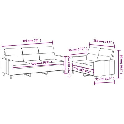 vidaXL Juego de sofás con cojines 2 piezas tela gris taupe