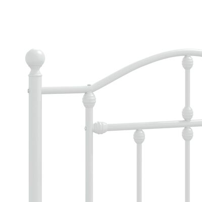 vidaXL Estructura de cama de metal con cabecero blanco 90x200 cm