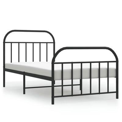 vidaXL Estructura cama sin colchón con estribo metal negro 100x200 cm