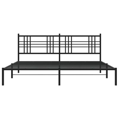 vidaXL Estructura cama sin colchón con cabecero metal negro 193x203 cm