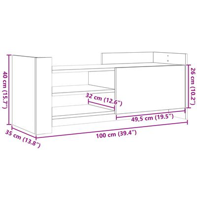 vidaXL Mueble para TV madera contrachapada color roble 100x35x40 cm