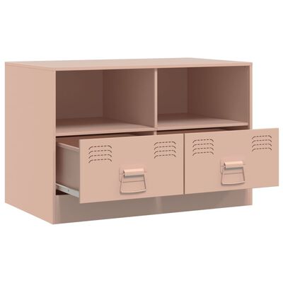 vidaXL Mueble para TV de acero rosa 67x39x44 cm