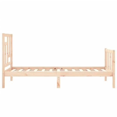 vidaXL Estructura de cama con cabecero madera maciza 90x200 cm