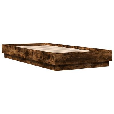 vidaXL Estructura cama sin colchón madera roble ahumado 75x190 cm