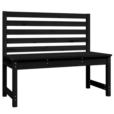 vidaXL Banco de jardín madera maciza pino negro 109 cm