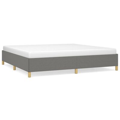 vidaXL Cama sin colchón tela gris oscuro 200x200 cm