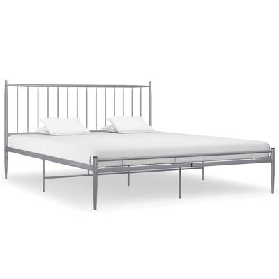 vidaXL Estructura de cama sin colchón metal gris 140x200 cm