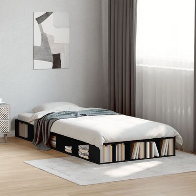 vidaXL Estructura de cama madera de ingeniería negra 75x190 cm