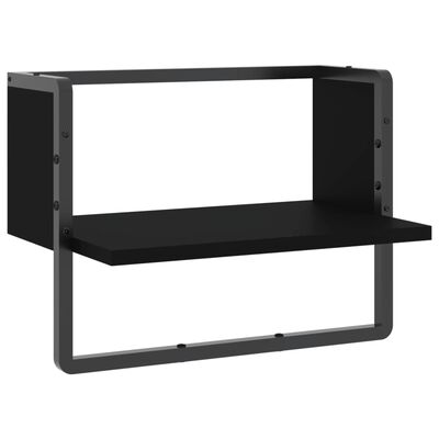 vidaXL Estante de pared con barra negro 40x25x30 cm