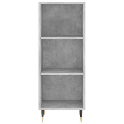 vidaXL Aparador de madera contrachapada gris hormigón 34,5x34x180 cm